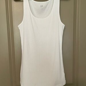 GAP White Fitted Sleeveless Tank Top